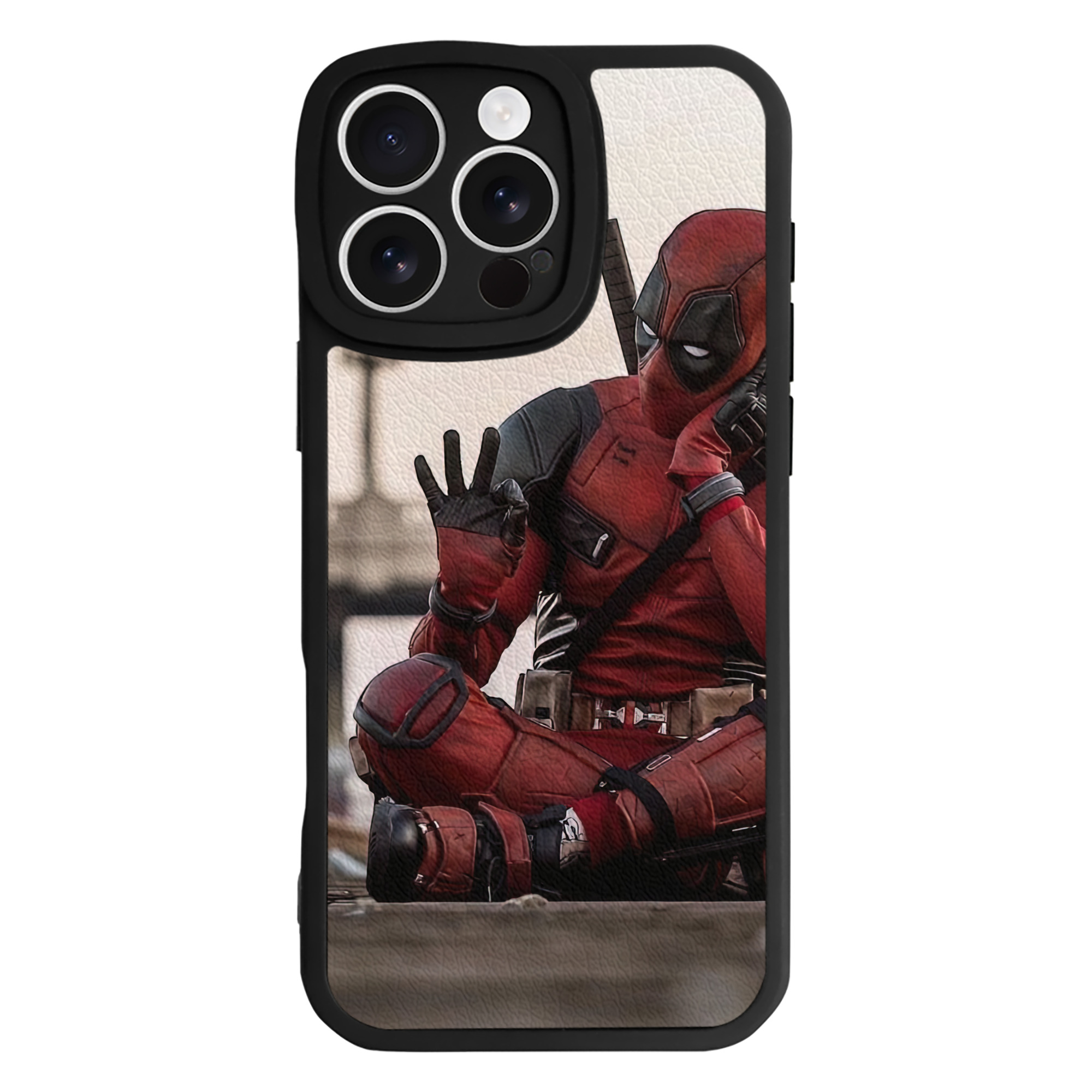 （画像用） Deadpool デッドプール 【iPhone 16シリーズ対応】シリコンスマホケース（レザー調） 材質：シリコン